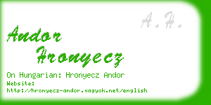 andor hronyecz business card